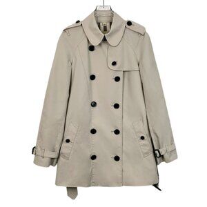 Burberry Khaki Double-Breasted Belted Trench Coat Size XS